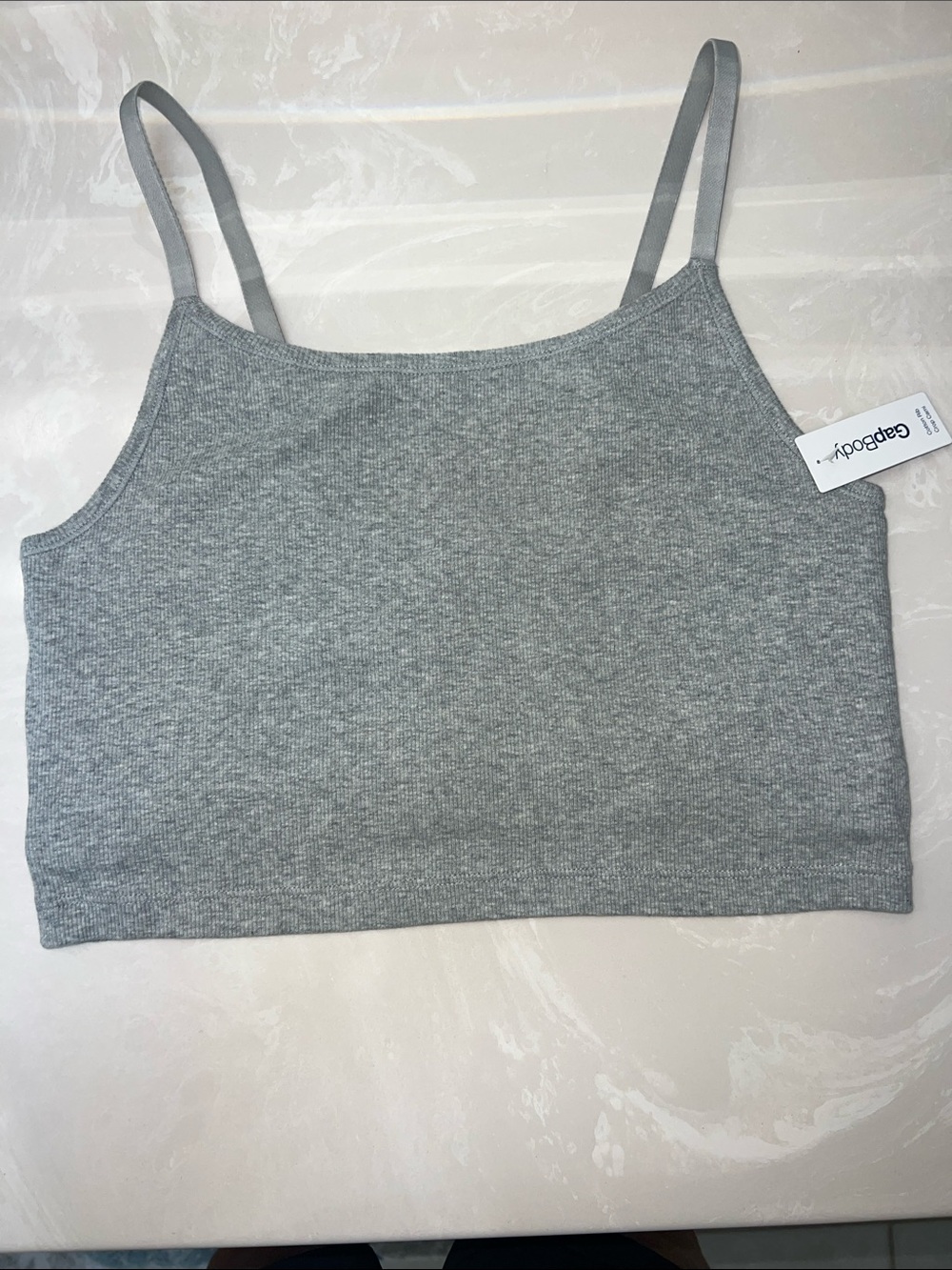 GAP GapBody Women's Logo Comfort Cropped Bralette, Gray, Size Medium